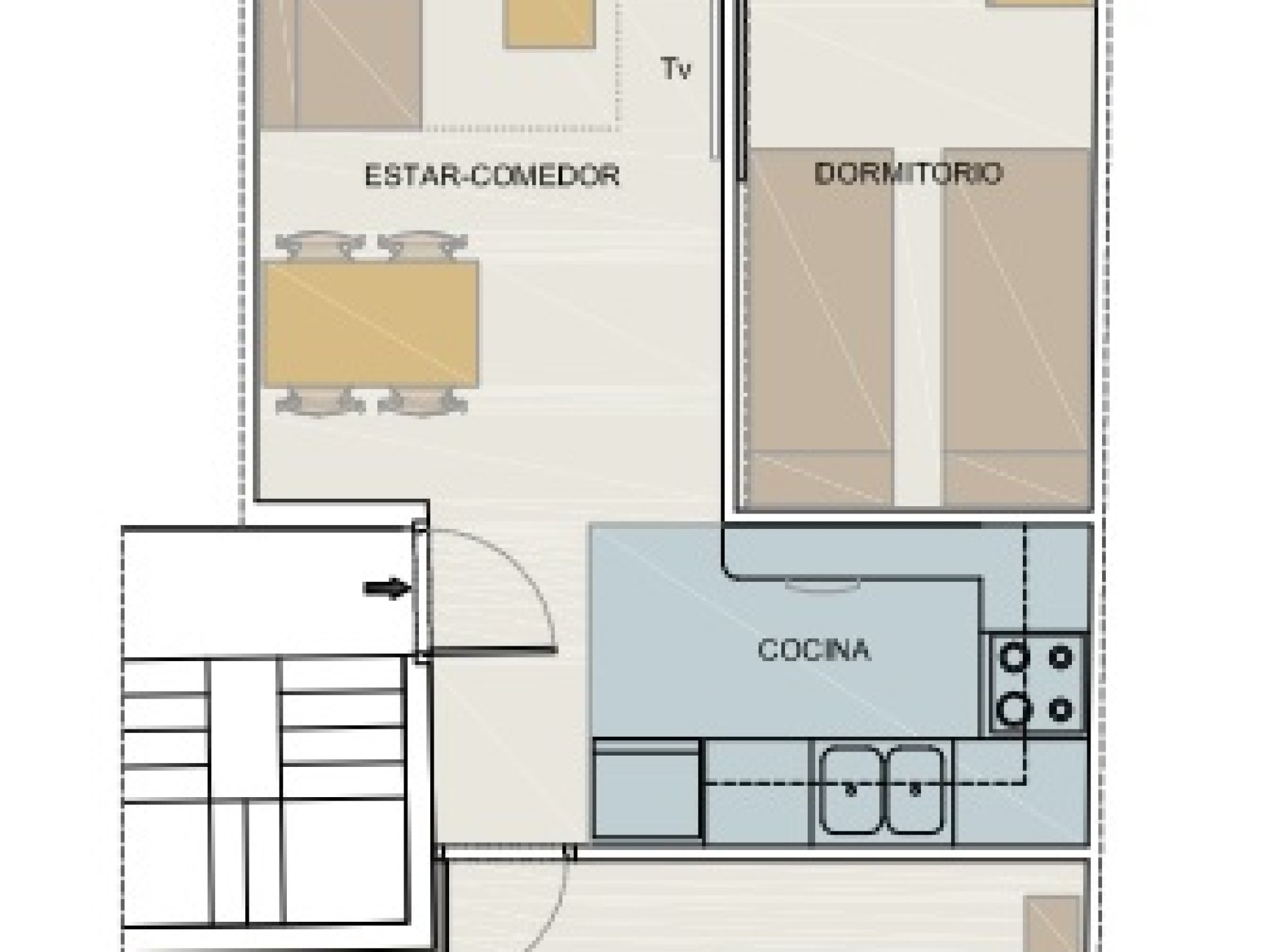 MA22 - Apartamento en Sants terraza comunitaria